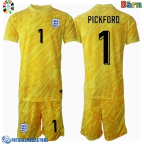 Fotballdrakt Barn England Jordan Pickford #1 Keeper Bortedraktsett EM 2024 Kortermet (+ Korte bukser)